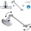 51RC84lQu7L._AC_SL1000_.jpg HarJue High Pressure Shower Head with 11 IN Adjustable Arm, Rainfall with Shower Arm-Make Water Flow Down Vertically for Better Bathing Experience(5 In, Chrome)