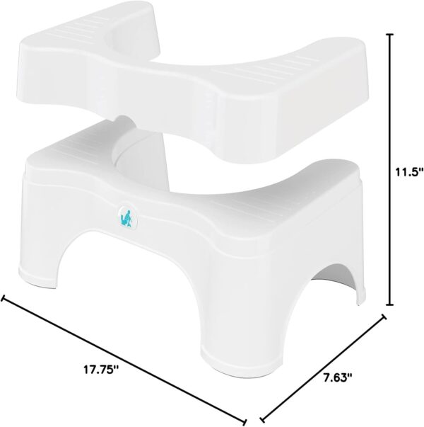 Squatty Potty The Original Bathroom Toilet Stool - Adjustable 2.0, Convertible to 7" or 9" Height with Removable Topper for Adults and Kids White