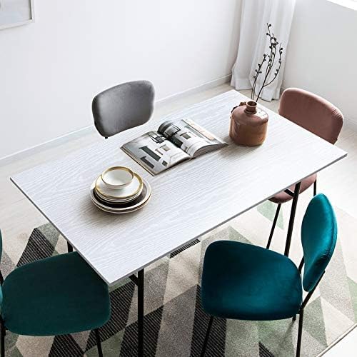 White Wood Wallpaper - White Wood Contact Paper - Peel and Stick Wallpaper Modern – Self-Adhesive Removable Wall Paper for Cabinets Countertop Furniture Kitchen Wall, Easy to Clean 17.7”×393” Vinyl
