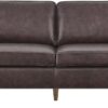 Modway Impart Upholstered Genuine Leather Sofa in Brown