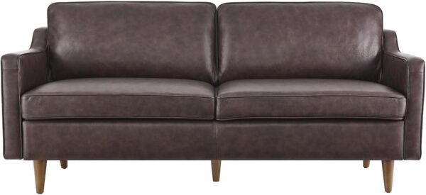 Modway Impart Upholstered Genuine Leather Sofa in Brown