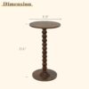 Round Side Table, Small Drink Table for Small Spaces, Modern Accent Nightstand with Solid Wood Leg for Living Room, Bedroom, Corners, and Office (Rustic Brown)