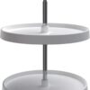Rev-A-Shelf 2 Tier Full-Circle Lazy Susan for Corner Wall Cabinets Plastic 20" Double Shelf Swivel Kitchen Spice/Can Organizer, White, 3072-20-11-52