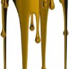 Deco 79 Aluminum Metal Abstract Melting Drip Accent Table with Melting Design and Shaded Glass Top, 16' x 16' x 25', Gold