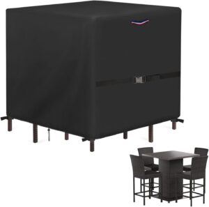 51WoEvdnbOL._AC_SL1500_.jpg 5 Pieces Patio Dining Set Cover, Waterproof Square Patio Table and Chairs Set Covers Heavy Duty Outdoor Furniture Set Cover - 66"L x 66"W x 35"H