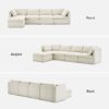 mopio Oversized Modular Sectional Sofa with Fully Removable Covers and Storage, Convertible U & L Shaped Sectionals, Modern Cloud Couch with Ottoman Chaise (Oat Fabric, 5 Seats, L)