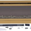 Touchstone Sideline Deluxe -Gold Smart Electric Fireplace- 50" Wide- Alexa/WiFi-Enabled- in Wall Recessed- 5 Flame Settings- 9 Flame Colors- 1,500W Heater- Log & Crystal Options- 86275