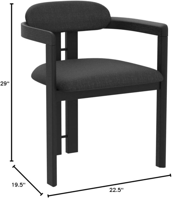 Armen Living Jazmin Fabric Modern Dining Chairs, Charcoal, Set of 2