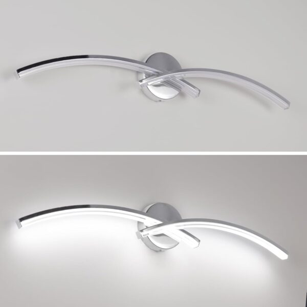 6000K Modern Vanity Light, 31 inch Chrome Bathroom Light, 15W Modern Dimmable Bathroom Light Fixture Over Mirror for Mirror Cabinet