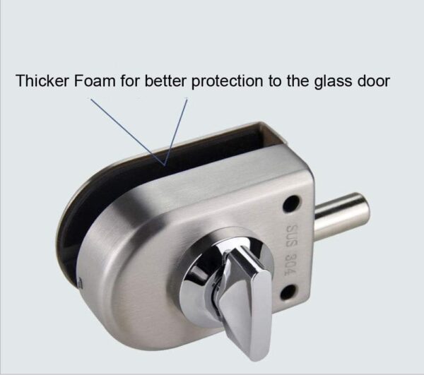 Set of 2 NUZAMAS 304 Stainless Steel Glass Door Locks, Floor Latch Lock, Bolt Ground Lock for Bathroom Toilet Shop Frameless Glass Doors - Half Round