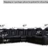 Living Room Furniture Set Black Leather Sofa Living Room Set Power Recliner Adjustable Sofa,Loveseat and Chair with Cup Holders/Storage Console/LED Light/UPS Port for Living Room, Office