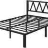 Avenco 14 Inch Queen Bed Frame with Headboard, Metal Platform Bed Frame, Queen Size Bed Frame No Box Spring Needed, Easy Assembly, Heavy Duty Slats Support, Black