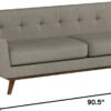 Modway Engage Mid-Century Modern Upholstered Fabric Sofa in Granite