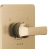 Delta Faucet Velum 14 Series Single-Function Gold Tub and Shower Faucet Set, Valve Trim Kit, Shower Handle, Delta Shower Trim Kit, Champagne Bronze T14437-CZLHD (Shower Head and Valve Not Included)