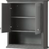 Wyndham Collection Deborah Bathroom Wall-Mounted Storage Cabinet in Dark Gray
