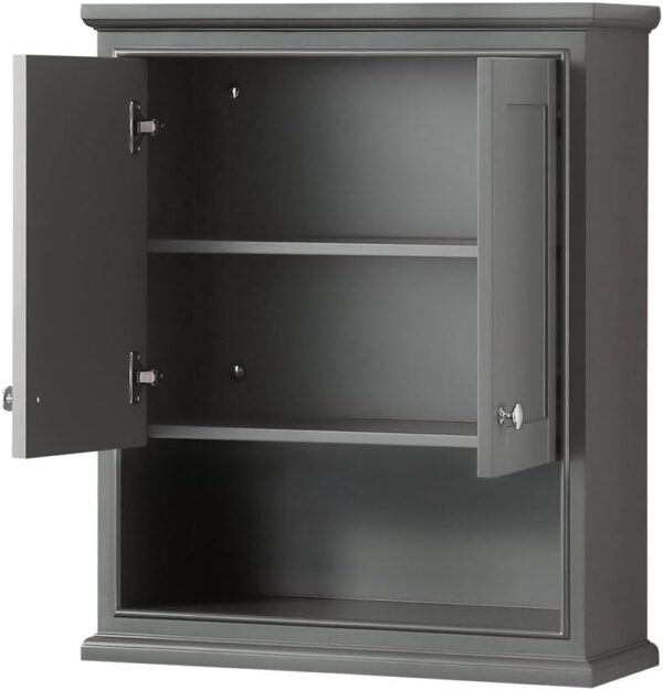 Wyndham Collection Deborah Bathroom Wall-Mounted Storage Cabinet in Dark Gray