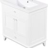 30" Bathroom Cabinet Vanities with Sink Set Combo, Storage Cabinet with Doors and Drawer, Solid Wood, Modern Style, White