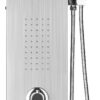 VEVOR Shower Panel System, 5 Shower Modes, LED Shower Panel Tower, Rainfall, Waterfall, 2 Body Massage Jets, Tub Spout, Handheld Shower Head with 59" Hose, Stainless Steel Wall-Mounted Shower Set