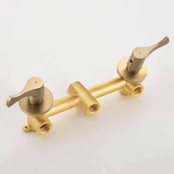 2 Handle Shower Faucet Set with Tub Spout Bathtub Shower Faucet Combo Set Shower System Complete Tub and Shower Trim Kit Brushed Gold Wall Mounted Shower Fixtures