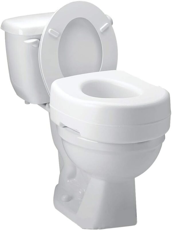 Carex Toilet Seat Riser - Adds 5.5 Inch of Toilet Height - Raised Toilet Seat with 300 Pound Weight Capacity, Slip-Resistant, Toilet Riser, Elevated Toilet Seat