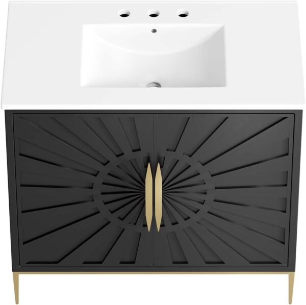 Modway Awaken Bathroom Vanity Cabinet, 36", White Black