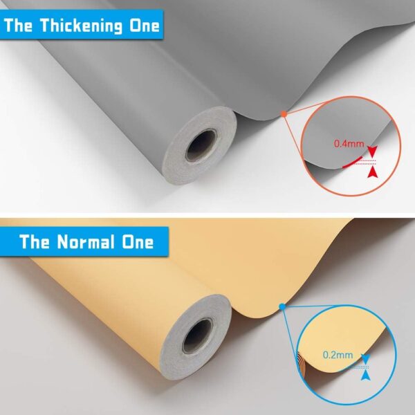 VEELIKE 15.7''x354'' Thick Grey Wallpaper Peel and Stick for Bedroom Bathroom Kitchen Self Adhesive Grey Contact Paper for Cabinets Walls Countertops Waterproof Removable Wallpaper for Living Room