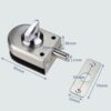 Set of 2 NUZAMAS 304 Stainless Steel Glass Door Locks, Floor Latch Lock, Bolt Ground Lock for Bathroom Toilet Shop Frameless Glass Doors - Half Round