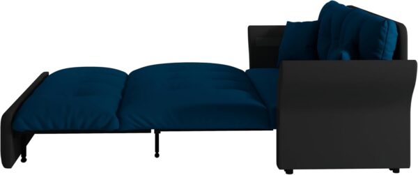 3 in 1 Convertible Sleeper Sofa Bed Queen Size - Modern Cloud Futon Loveseat Couch Pull Out Sofabed Lounge Chaise w/Thicked Cushions and 2 Throw Pillows for Living Room Office RV Small Places