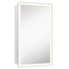 Hamilton Hills Bathroom Mirror with Storage - Wall Mounted Medicine Cabinet with 4 Glass Shelves and LED Backlighting - Modern Rectangular Organizer for Bathroom Décor 16 x 26 Inch - White