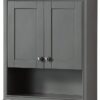 Wyndham Collection Deborah Bathroom Wall-Mounted Storage Cabinet in Dark Gray