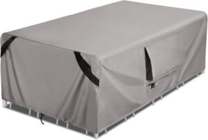 KylinLucky Patio Furniture Table Covers Waterproof 600D Heavy Duty - 90 x 64 inch All-Weather Outdoor Dining Set Cover for 5ft x 7ft Table and Chairs
