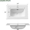 24" Bathroom Vanity with Sink Black, Modern Floating Vanity Bathroom Sinks with Cabinets with Double Soft Close Cabinet Door, White Ceramic Sink & Gold Handles, Large Storage for Small Space