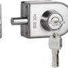 Fits on 1/2" Glass 0.39" -0.47"Glass Door Lock Stainless Steel Glass Door Lock Floor Latch Lock Bolt Ground Lock for Bathroom Toilet Shop Glass Doors (102-D)
