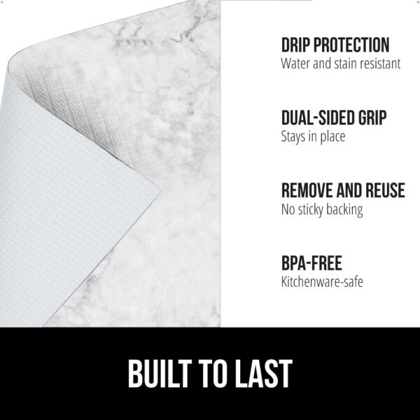 GORILLA GRIP DripGuard Drawer and Shelf Liner for Cabinet, 24x240 Inch, Slip Resistant Non Adhesive Protection for Kitchen, BPA Free Smooth Surface Plastic Liners for Cabinets, Bathroom Drawers Marble