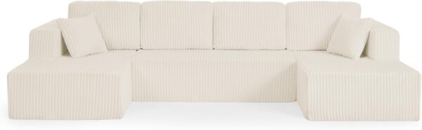 123" Cloud Sectional Couch with U-Shape Chaise,Modern Modular Sofa with Deep Seat, Upholstered Couches for Living Room Bedroom,No Assembly Required Beige (3, Beige)