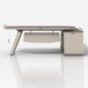 79-Inch Modern Executive L-Shaped Office Desk with 71” Lateral File Cabinet – Spacious Fir Wood Large Executive Desk with Locking Drawer,Ideal for Home Office Furniture and Small Spaces