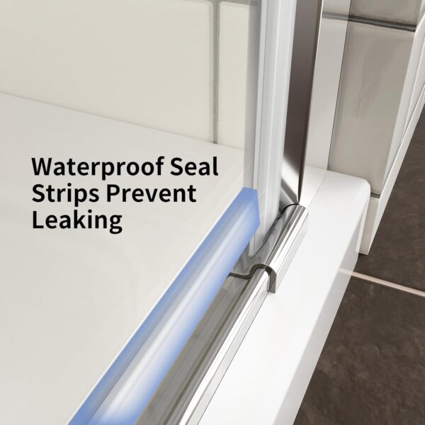 34-35.4" W x 72" H Frameless Pivot Shower Door, 1/4" (6mm) Clear SGCC Tempered Glass Shower Door, Pivot Swing Shower Glass Door in Chrome Finish, Reversible Installation