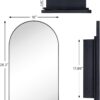Oil Rubbed Bronze Arched Recessed Bathroom Medicine Cabinet with Mirror Stainless Steel Metal Framed Rectangular Bathroom Cabinet with Mirror 16x28.3''