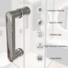 Luyckfrazy Shower Glass Door Handle - SUS304 Stainless Steel - Modern Entrance Glass Door Knob Push and Pull Bathroom Door Knobs - Towel Bar