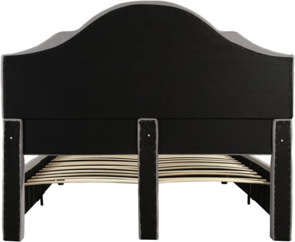 Merax Queen Platform Bed Frame with Headboard, Upholstered Wood Bed Frame, No Box Spring Needed,