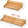 Spice Rack Kitchen Cabinet Organizer- 3 Tier Bamboo Expandable Display Shelf Yellow