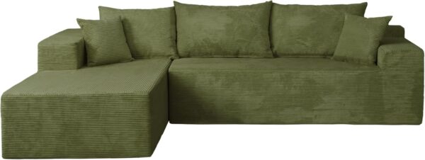 Cloud Sectional Couch with L-Shape Chaise,Modern Modular Sofa with Deep Seat, Upholstered Couches for Living Room Bedroom,No Assembly Required, Green (Left Facing Chaise)