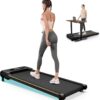 Walking Pad with Incline, Under Desk Treadmill for Home Office, 2.5HP Portable Treadmills with Panel & Remote Control, 4 in 1 Walking Running Machine Manual Incline, Compact Treadmill 265LB Capacity