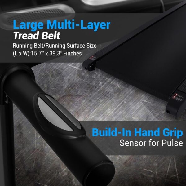 SereneLife Electric Folding Treadmill Exercise Machine - Smart Compact Digital Fitness Treadmill Workout Trainer w/Bluetooth App Sync, Manual Incline Adjustment, for Walking, Running, Gym