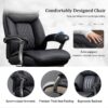 Big and Tall Office Chair 600 lbs Extra Wide Leather Luxury Executive Chair with Retractable Footrest, Heavy-Duty Ergonomic Chair, High Back Computer Chairs with Adjustable Height