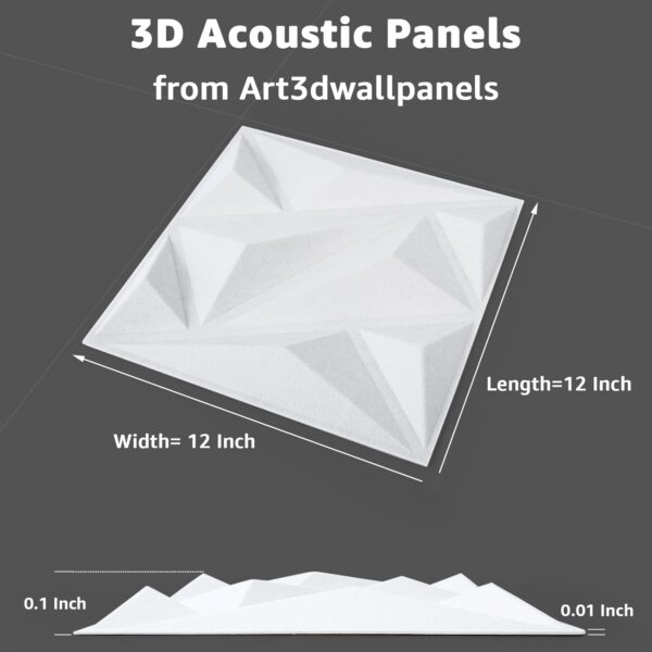 61215yhZL-L._AC_SL1500_.jpg Art3dwallpanels Acoustic Panels with Tape 20 Pack Soundproof Wall Panels Acoustic Foam Panels Sound Dampening Panels, 3D Wall Panels Sound Absorbing Panels, 12" X 12", White