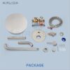 Airuida Round Shower System Set with Tub Spout,Wall Mount 3 Function Rain Shower Faucet Set,2 Functions Handheld Shower Tub Spout Tub Shower Combo Set Fixtures 12 Inches Shower Head Brushed Nickel