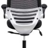 Modway Edge Mesh Back and White Vinyl Seat Office Chair With Flip-Up Arms - Computer Desks in Black