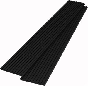 Premium 2 Pack Sound Proof Acoustic Wood Panels - 94.5" x 12.6" for Interior Wall Decor, Black