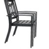 MFSTUDIO Patio Dining Chairs Set of 2, Outdoor Wrought Iron Furniture Set Stackable Chairs with Armrest,Black